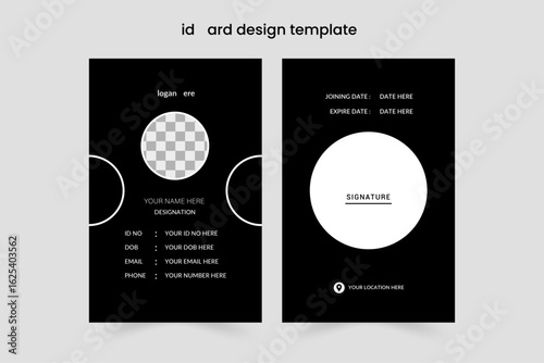 minimalist clean creative employee id card business id card design template