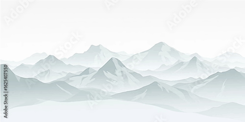 A breathtaking panorama of a snowy mountain peak under a vast winter sky