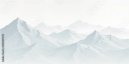White snowy mountain peaks against a blue sky, capturing a frozen alpine landscape