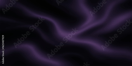 Dark purple silk fabric background with smooth flowing waves and luxury satin texture