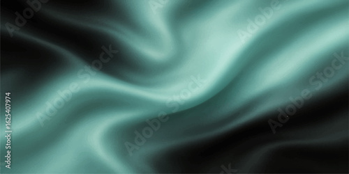 Green and purple silk satin fabric with smooth flowing wave texture and elegant luxury textile design background
