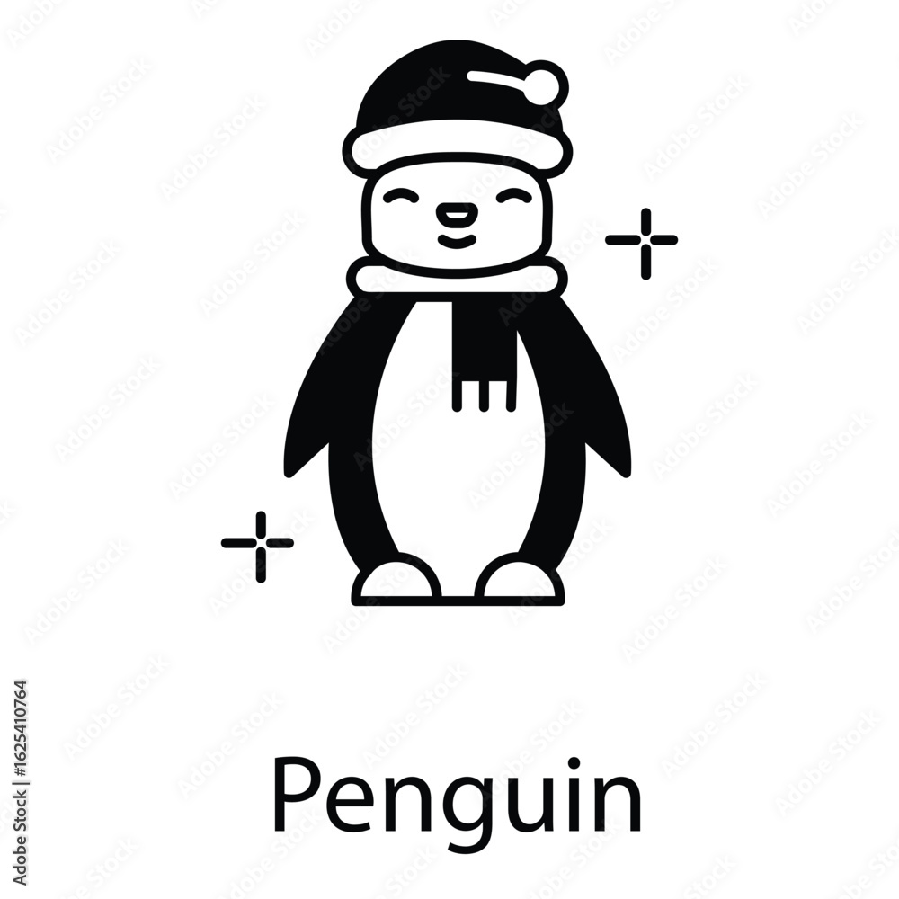 Obraz premium Penguin Vector Illustration Icon for Cold Climate and Seasonal Graphic Use