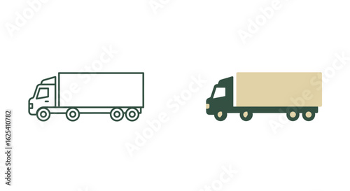 Cargo Truck Icon Set