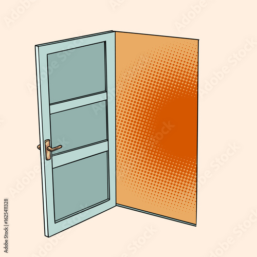 Open door. New opportunities for business and clients. Security and personal data collection issues.