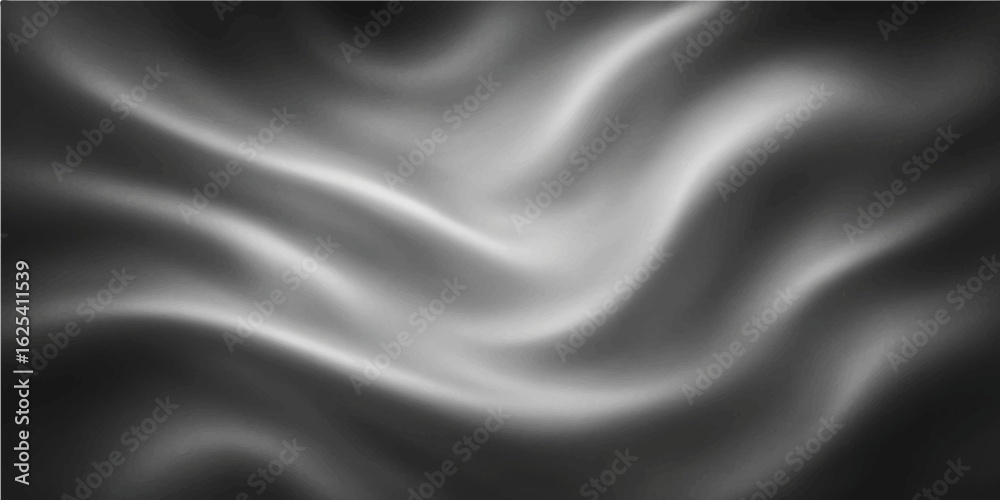 Fototapeta premium Elegant silver abstract silk folds with smooth soft gradient wave texture