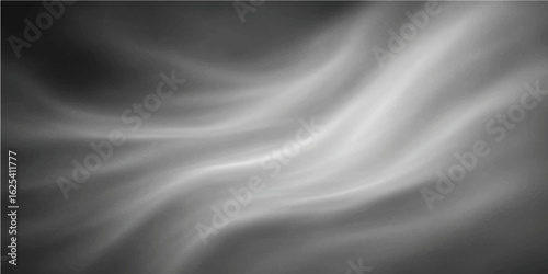 Silver monochrome abstract fabric folds with smooth flow texture