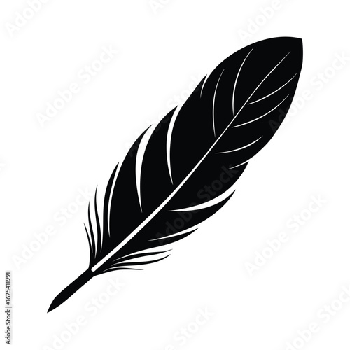 A feather or quill art illustration, suitable for a design element