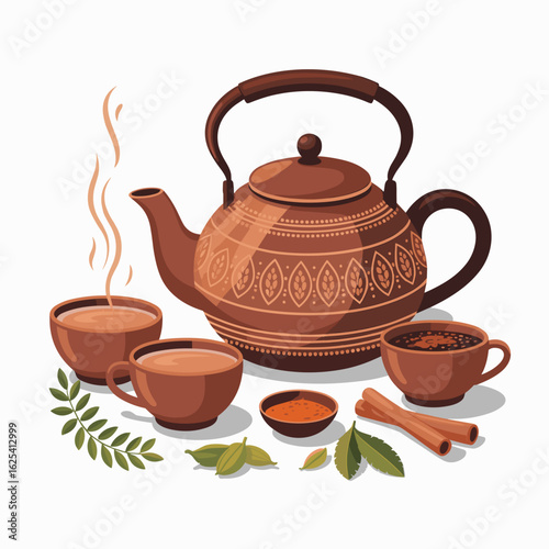Traditional Indian Masala Chai with Spices