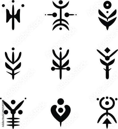 Large Collection of Abstract, Tribal, and Esoteric Symbols.

Set of Fictional Runes and Alien Glyphs.

Modern and Ancient Vector Symbols for Logos.