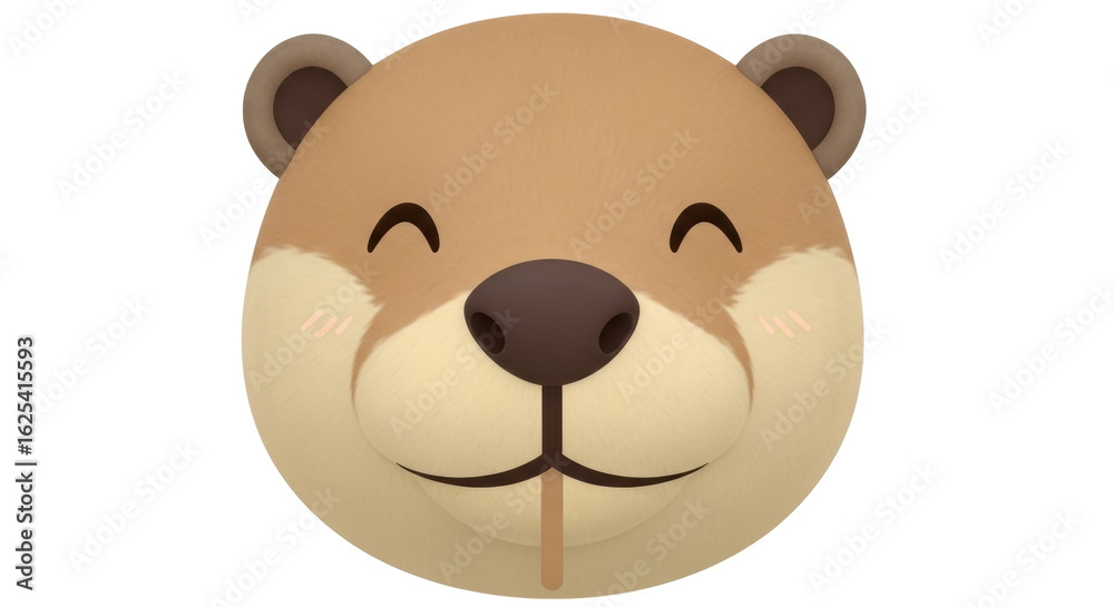 Fototapeta premium Isolated Cute Otter Face Cartoon