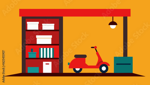 vector illustration of a girl in a room