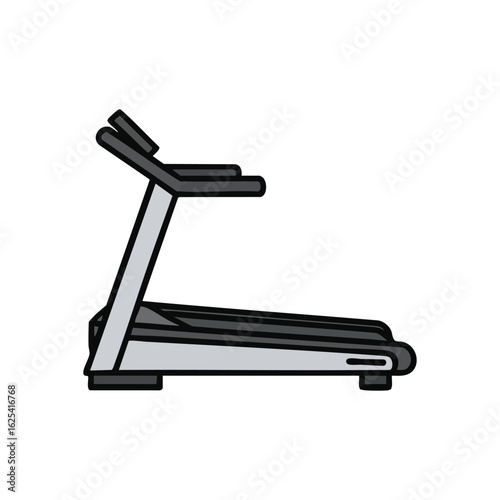 (Fitness Treadmill Exercise Icon. Vibrant illustration of a robust cardio apparatus, symbolizing active living and personal wellness pursuits. Ideal for health and fitness themes.)