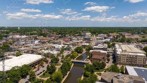 Wallpaper Mural Wide Aerial View of Downtown Naperville, Illinois Torontodigital.ca