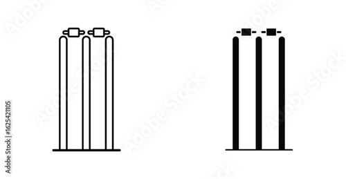 Cricket Wicket Icon - Filled And Editable Stroke Icon