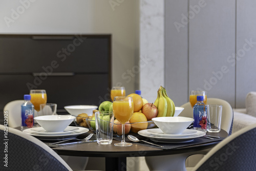 Inviting vacation rental apartment with fully furnished, contemporary interiors. Vacation rental collection or series.