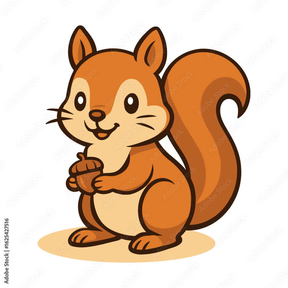 Fototapeta premium A Collection of Playful Cartoon Squirrels in Various Poses.