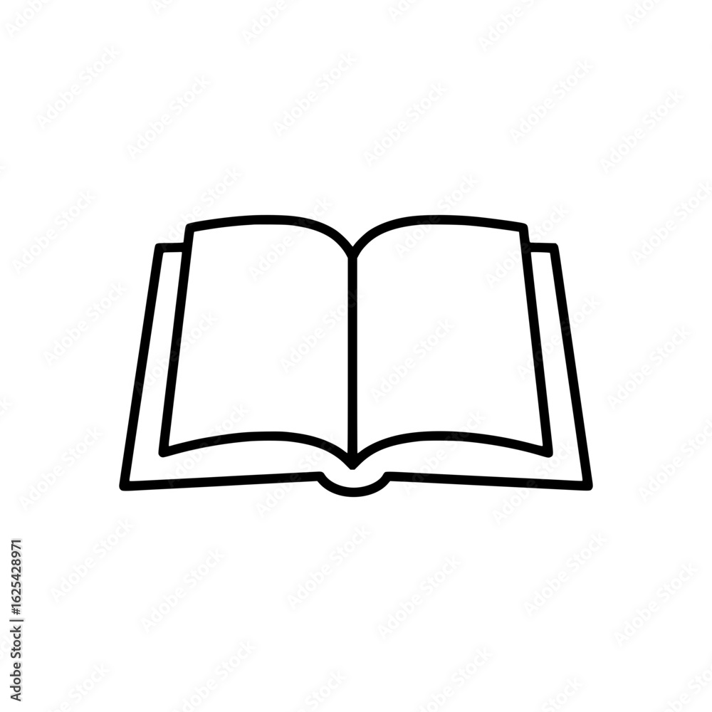 outline icon of an open book outline icon of an open book