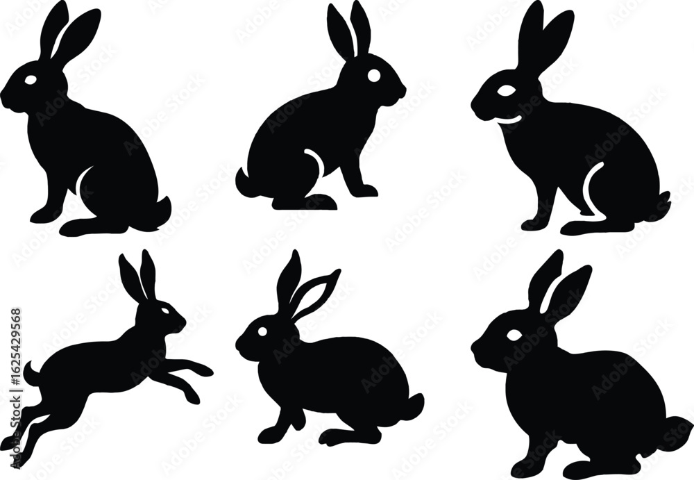 Fototapeta premium Rabbit Silhouette Vector