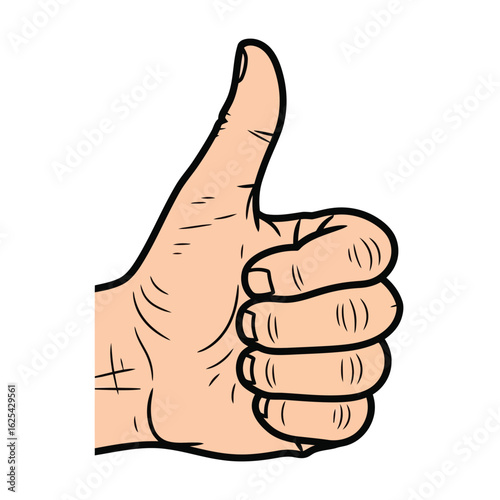Cartoon Hand Giving a ThumbsUp Gesture.