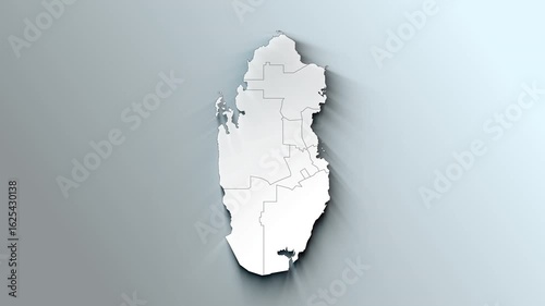 Modern White Map of Qatar with Region