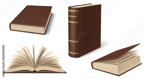Discover timeless knowledge with elegant brown leather-bound books, showcasing classic design and open pages ready for learning and exploration