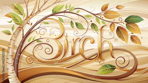 Delicate lines and subtle swirls define the birch board’s natural beauty. Light reflects gently on pale hues, forming a serene backdrop for semi-realistic vector scenes with organic elegance.