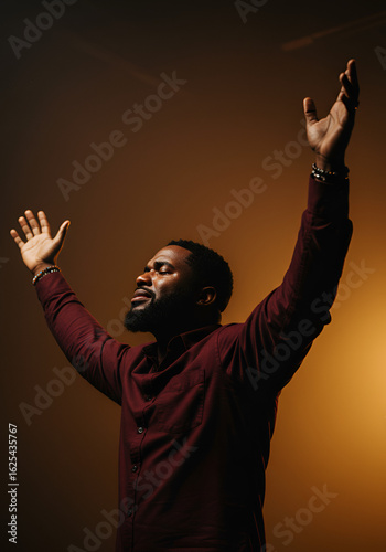 Man worshiping and praising God