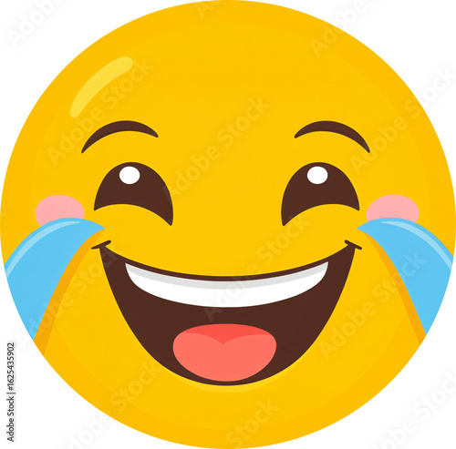 laughing face emoji with te...