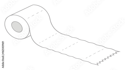 toilet paper isolated on white background.