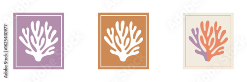 Coral Icon Set in square shape vector illustrator