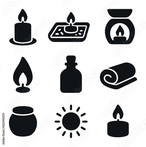 Papier peint Candlelight Spa Icons