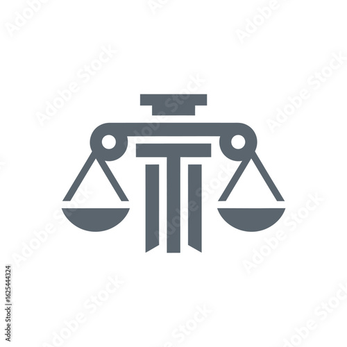 Justice Scales and Pillars Logo Design.