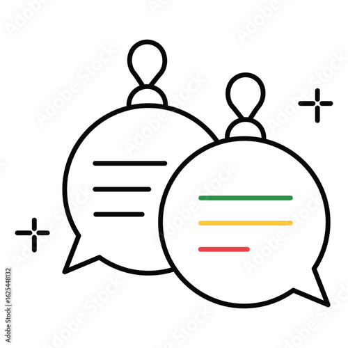 Messaging App Chat Bubbles Vector Illustration Icon in Flat Style
