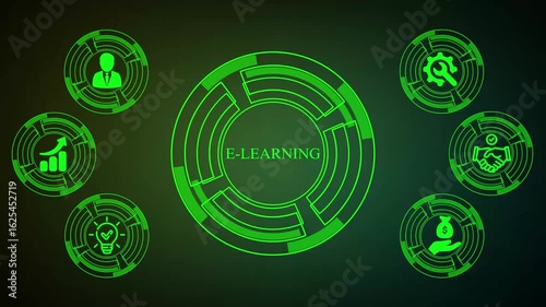 Business, Technology,Internet and network concept. E-learning Education Internet Technology . E-learning and Online Education for Student and University conceptual . 4k video