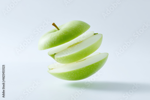 Green apple sliced