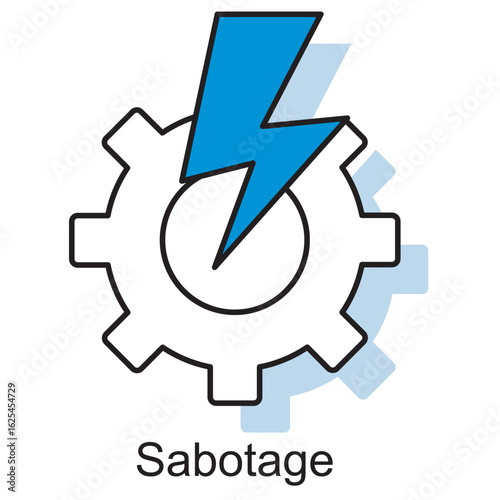 Sabotage Icon, Hidden Threats Unmasking Acts of Sabotage, Disrupt and Destroy The Anatomy of Sabotage, vector