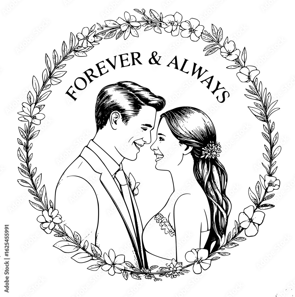 Heart Parade Couple Sketch Heart Balloons Vector Graphics
