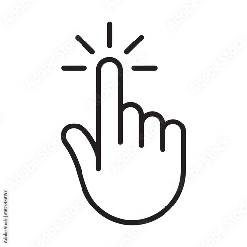 Cursor hand icon Isolated flat vector in outline
