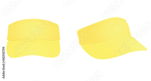 Yellow visor cap. vector illustration	
