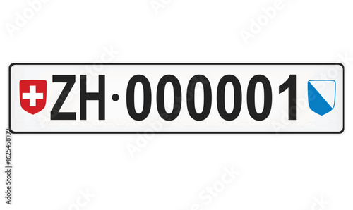 Swiss car plates. vector illustration	