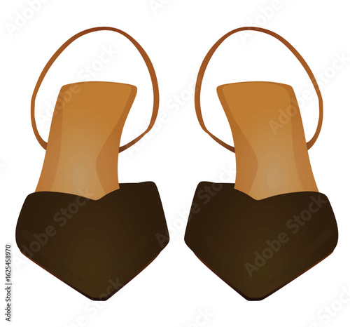 Brown woman sandal. vector illustration	