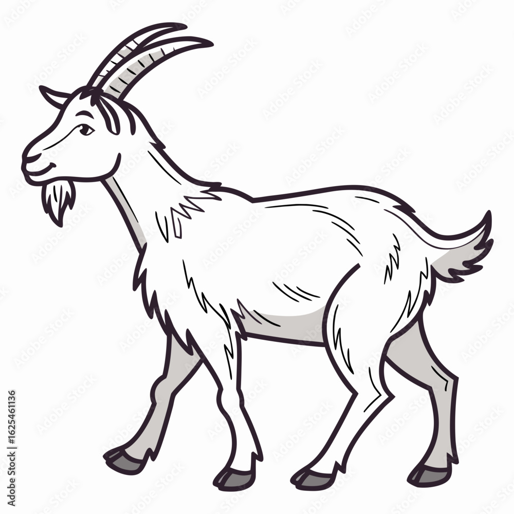 Fototapeta premium goat on white background