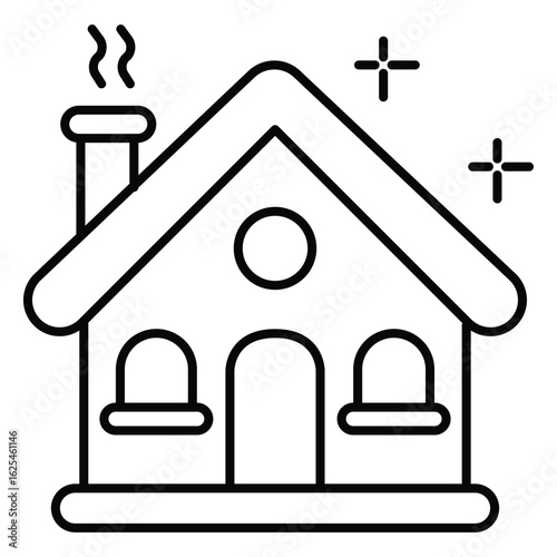 Holiday Gingerbread House Vector Illustration Icon for Seasonal Festive Celebrations