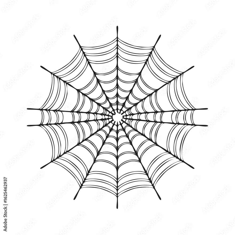Fototapeta premium Hand Drawn Black Spiderweb Design Element for Halloween