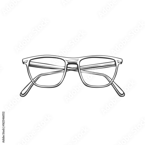 Classic retro eyeglasses in a hand drawn sketch style vector illustration