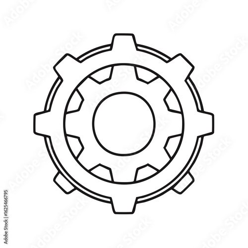 Gear Outline Vector Illustration Machine Element Technology Icon