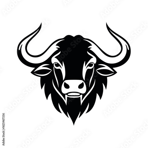 Bold Bull or Buffalo Head Vector Artwork Symbolizing Strength Power and Resilience