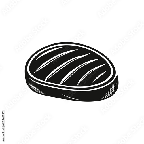 Grill Mark Steak Icon Vector Illustration Meat Cut Culinary Food