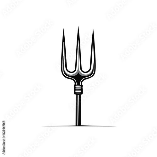 Stylized trident symbol illustration representing mythological power strength agriculture and the sea