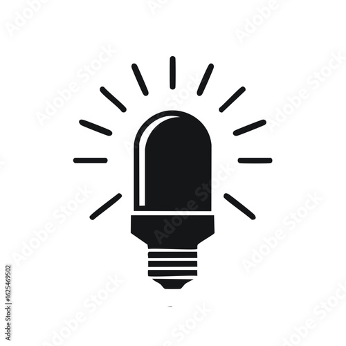Glowing light bulb icon illustration symbolizing bright ideas and innovation